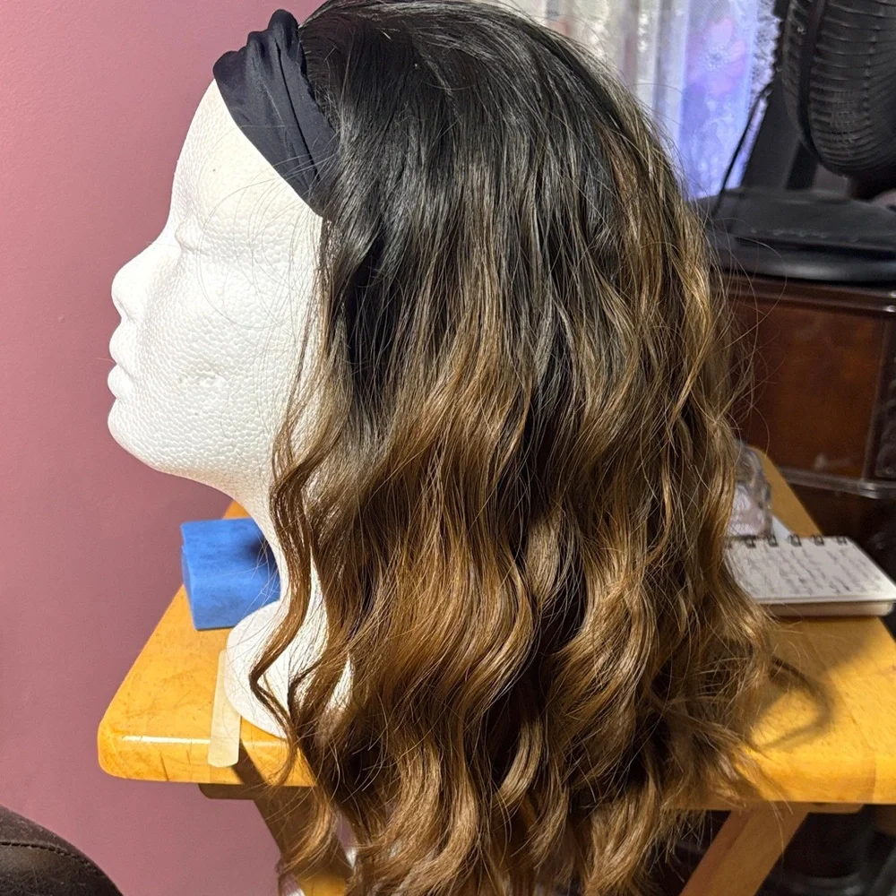 Black/ Brown Headband Wig